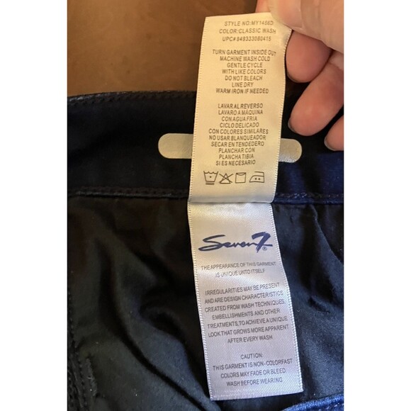 Seven7 Jeans Women's Size 14 Blue High Rise Skinny Crop Denim Ankle Dark Wash - Picture 12 of 16